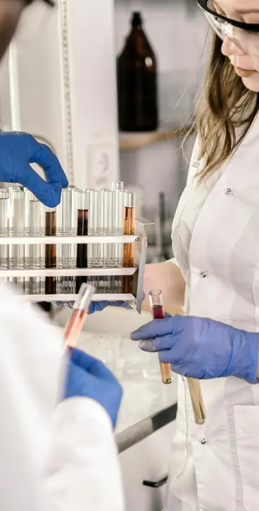 A medical researcher examining nerve cell structures